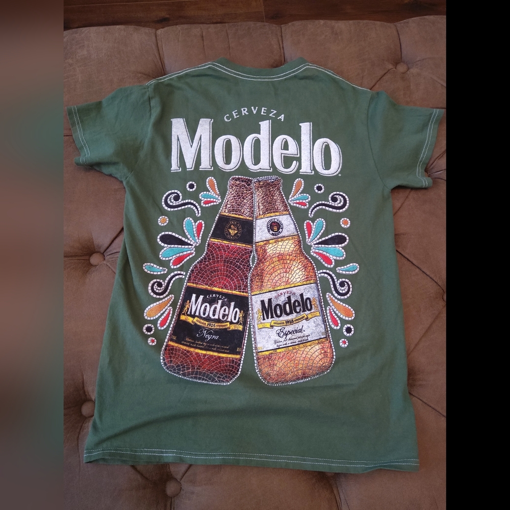 Olive Green Modelo Logo Tee - Picture 3 of 4
